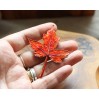 Copper maple brooch