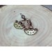 Copper and brass steampunk earrings with silver ear wire