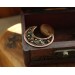 Copper and brass filigree moon broch