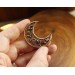 Copper and brass filigree moon broch