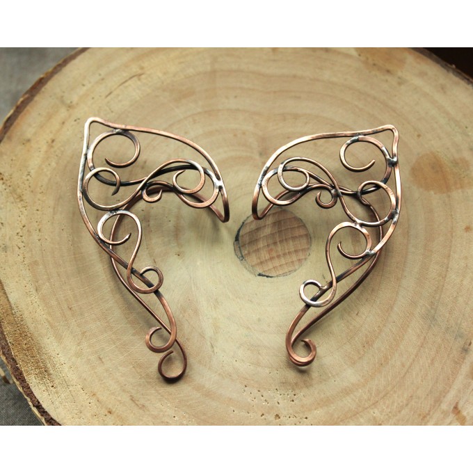 Elven ear cuffs, copper