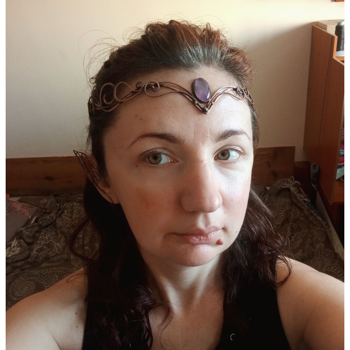 Elven tiara with amethyst