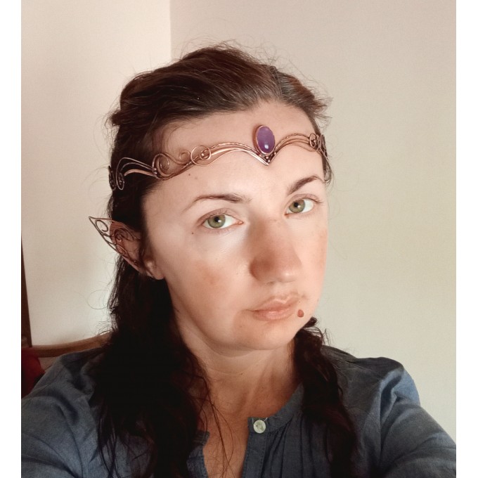 Elven tiara with amethyst