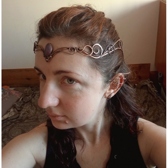 Elven tiara with amethyst
