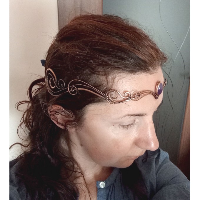 Elven tiara with amethyst