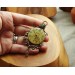 Steampunk clockface necklace with labradorite