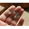 Silver earrings with opals