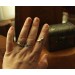 Silver moonstone ring