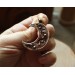 Copper filigree moon necklace