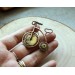 Steampunk copper-brass bicycle brooch