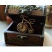Steampunk copper-brass bicycle brooch