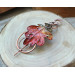 Copper hair clip with red - green oak leaf