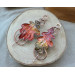 Copper hair clip with red - green oak leaf