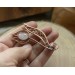 Copper filigree tulip brooch with rose quartz 