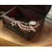 Copper filigree tulip brooch with rose quartz 