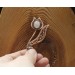 Copper filigree tulip brooch with rose quartz 