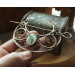 Hair clip Moon with phrenit in wire wrap technic