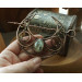 Hair clip Moon with phrenit in wire wrap technic