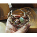 Hair clip Moon with phrenit in wire wrap technic