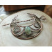 Hair clip Moon with phrenit in wire wrap technic