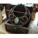 Hair clip Moon with phrenit in wire wrap technic