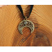 Lunar brass pendant with grey moonstone