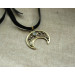 Lunar brass pendant with grey moonstone