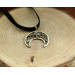 Lunar brass pendant with grey moonstone