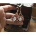 Copper filigree earrings with rose quartz