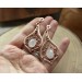Copper filigree earrings with rose quartz