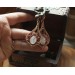Copper filigree earrings with rose quartz