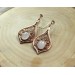 Copper filigree earrings with rose quartz