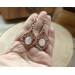 Copper filigree earrings with rose quartz