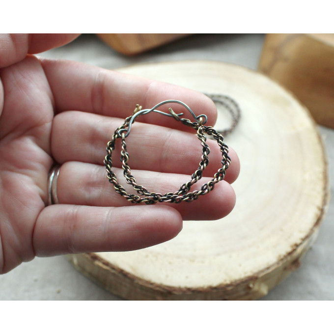 Copper wire wrap earrings viking style