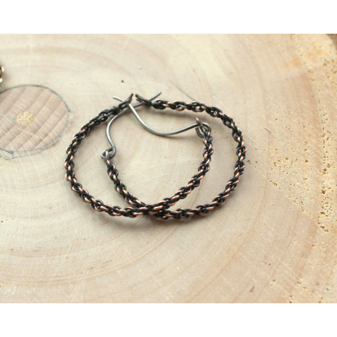 Copper wire wrap earrings viking style