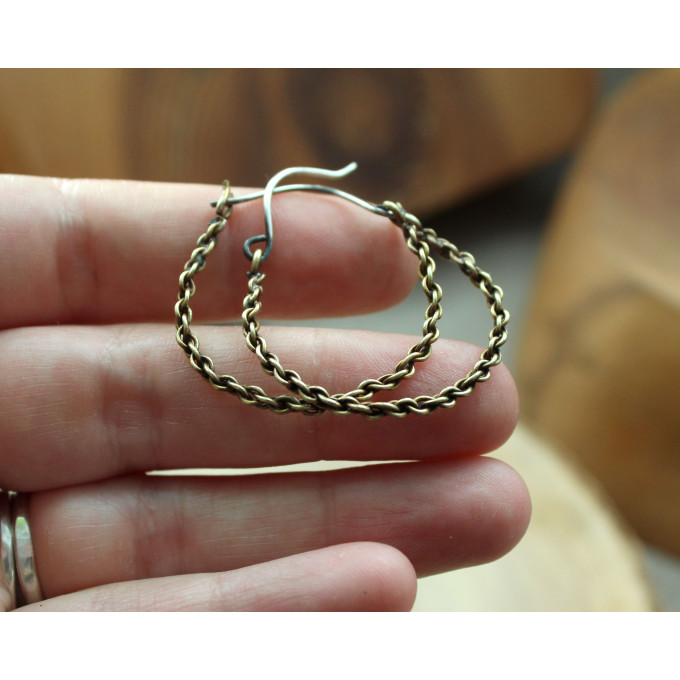 Copper wire wrap earrings viking style