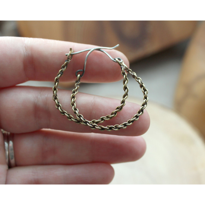 Copper wire wrap earrings viking style
