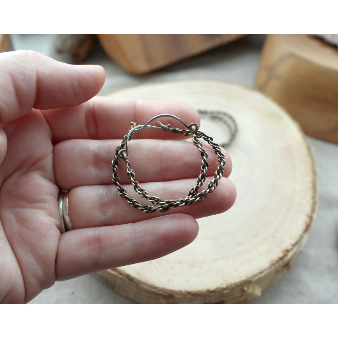 Copper wire wrap earrings viking style