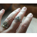 Elven silver ring with  topaz