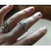 Elven silver ring with  topaz