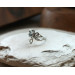 Elven silver ring with  topaz