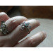 Elven silver ring with  topaz