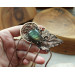 Filigree haircomb with copper ivy leaf and green labradorite
