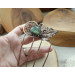 Filigree haircomb with copper ivy leaf and green labradorite