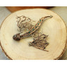 Green onyx wire-wrapped copper dragon