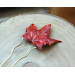 Hair pin with red maple leaf