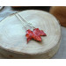 Hair pin with red maple leaf