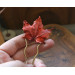 Hair pin with red maple leaf
