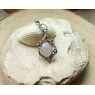 Rose quartz silver necklace