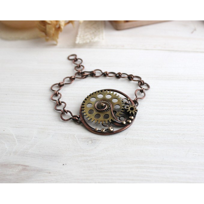 Copper SteamPunk bracelet